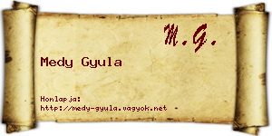 Medy Gyula névjegykártya